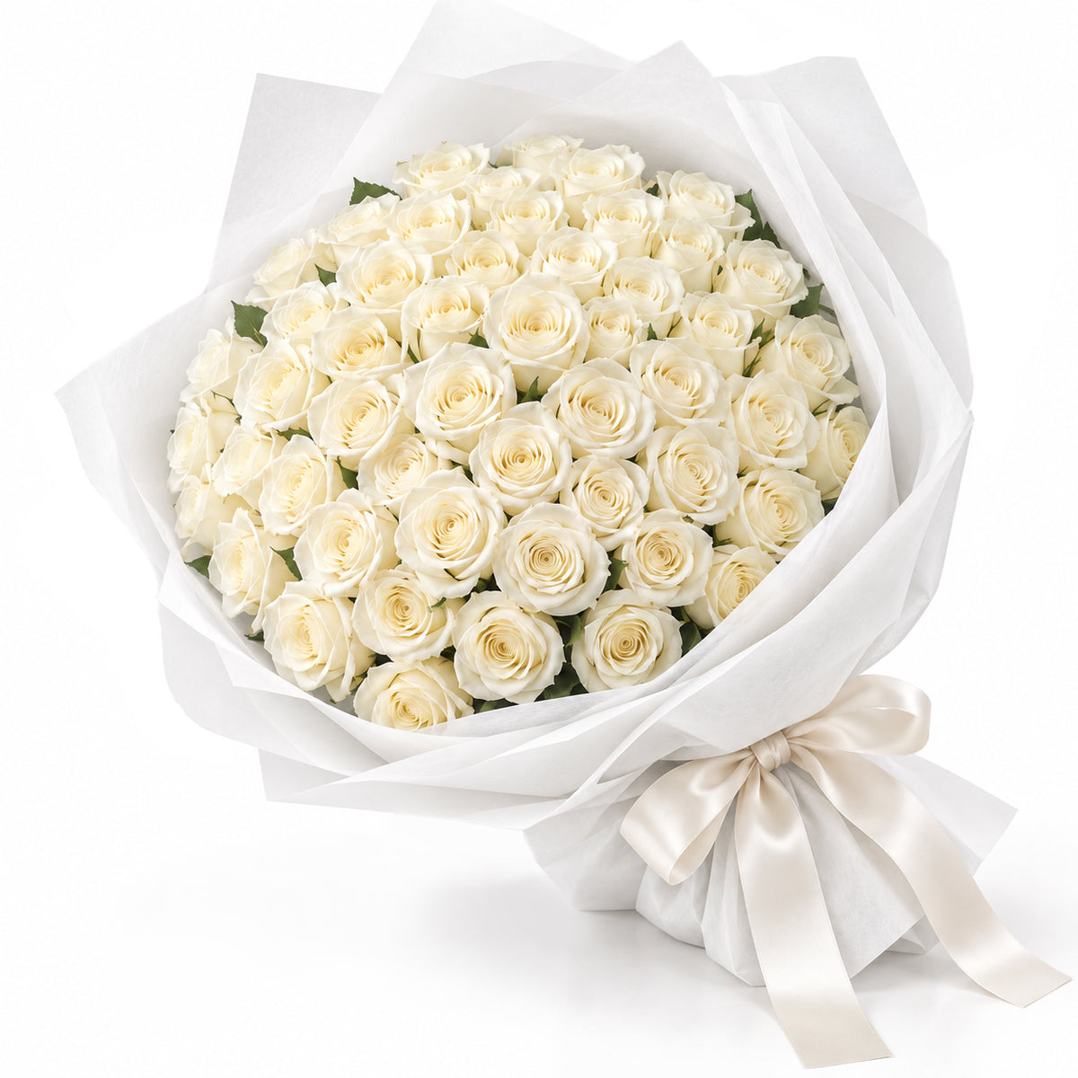 白薔薇の花束 生花